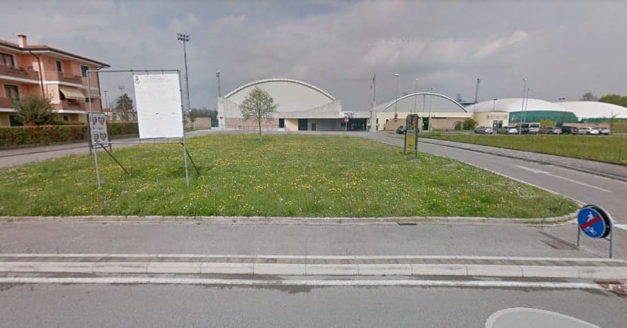 Aerial or wide view of the via Guaiane sports area in Noventa di Piave.